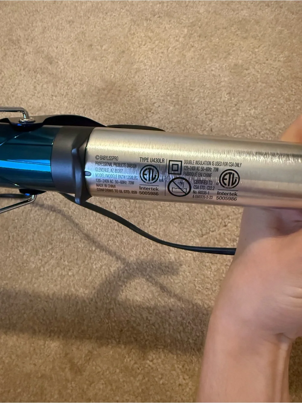 BaBylissPro Titanium XL Spring Curling Iron